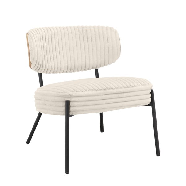 Krémové manšestrové křeslo s podnožkou Jerry – Støraa-image-4