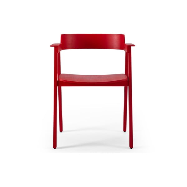 Červená jídelní židle s područkami z dubového dřeva Flip – Gazzda-image-2