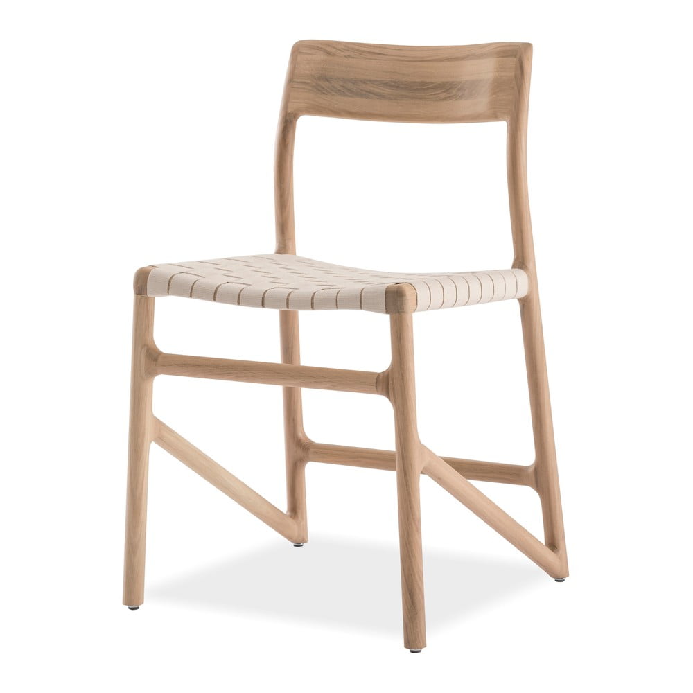 Jídelní židle z masivního dubového dřeva s bílým sedákem Gazzda Fawn