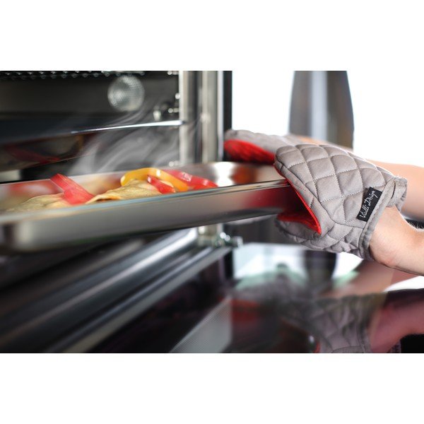 Červenošedá bavlněná chňapka se silikonem Vialli Design Hot Touch-image-1