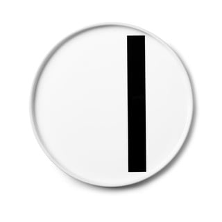 Bílý porcelánový dezertní talíř Design Letters I, ø 21,5 cm
