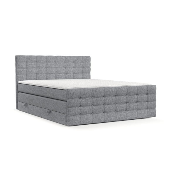 Šedá boxspring postel s úložným prostorem 200x200 cm Blend – Maison de Rêve
