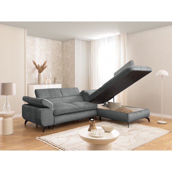 Šedá manšestrová rohová pohovka (pravý roh/do L) Marbeya  – Ropez-image-4