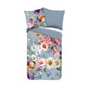 Šedé povlečení na dvoulůžko z organické bavlny Descanso Sunflower, 200 x 220 cm