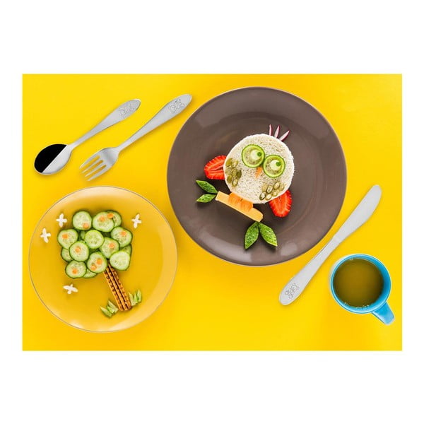 Nerezový dětský příbor ve stříbrné barvě 3 ks – Orion-image-1