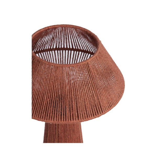 Červená stolní lampa se stínidlem z juty (výška 47 cm) Fugia – Light & Living-image-1