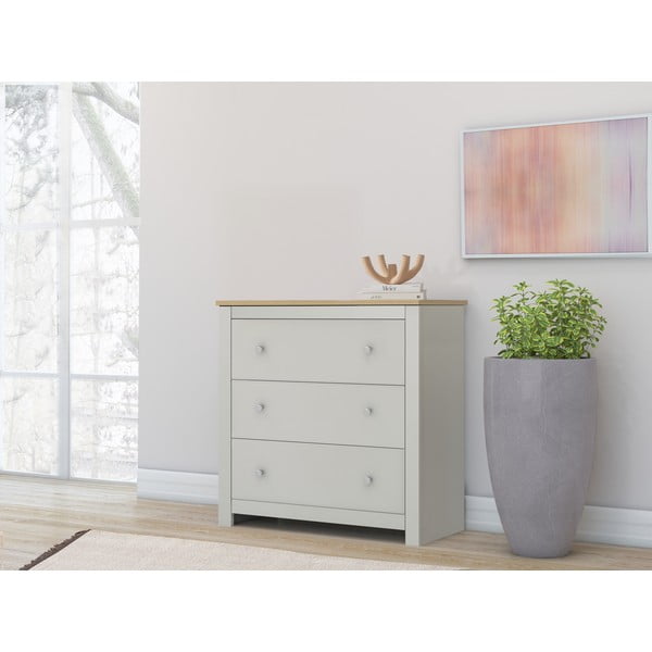 Šedá vysoká komoda 81x35 cm Emerald – Støraa-image-1