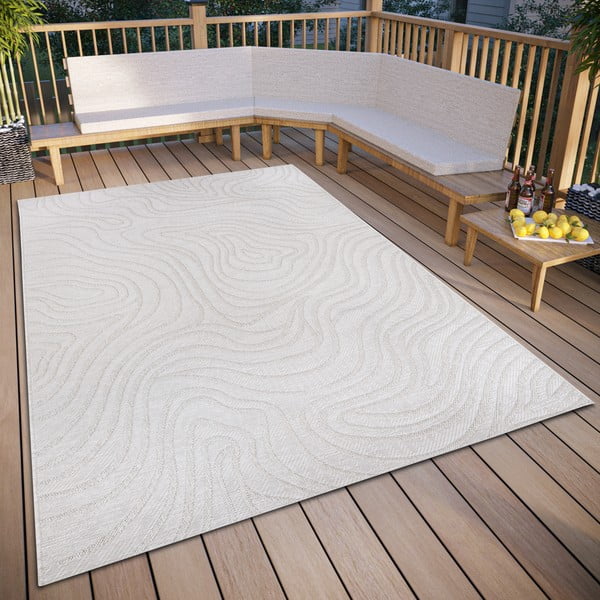 Krémový venkovní koberec 194x290 cm – Elle Decoration-image-1