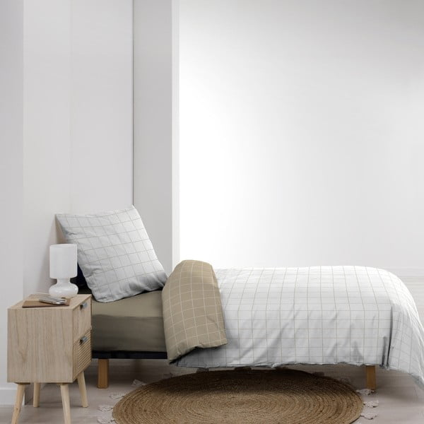 Bílé/béžové bavlněné povlečení na jednolůžko 140x200 cm Cadria – douceur d'intérieur-image-4