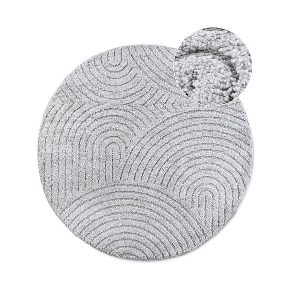 Světle šedý kulatý koberec ø 160 cm Panglao New York Light Grey – Elle Decoration