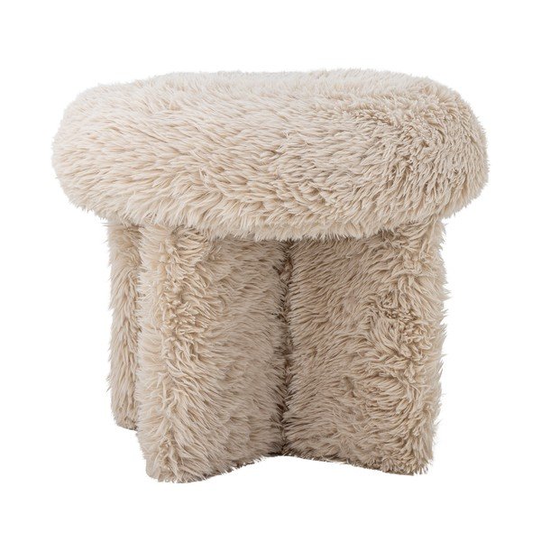 Béžový taburet z umělé kožešiny Frikka – Bloomingville