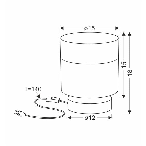Černá stolní lampa s textilním stínidlem (výška 18 cm) Porto – Candellux Lighting-image-2