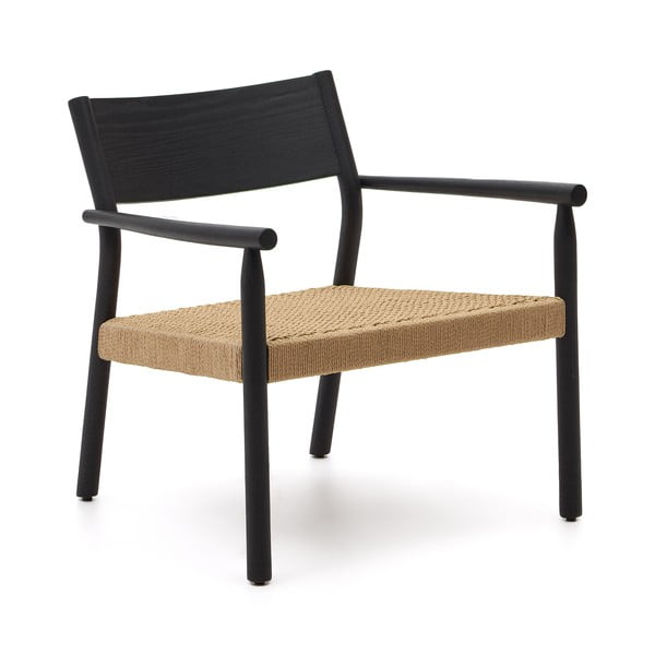 Černé křeslo s výpletem Yalia – Kave Home