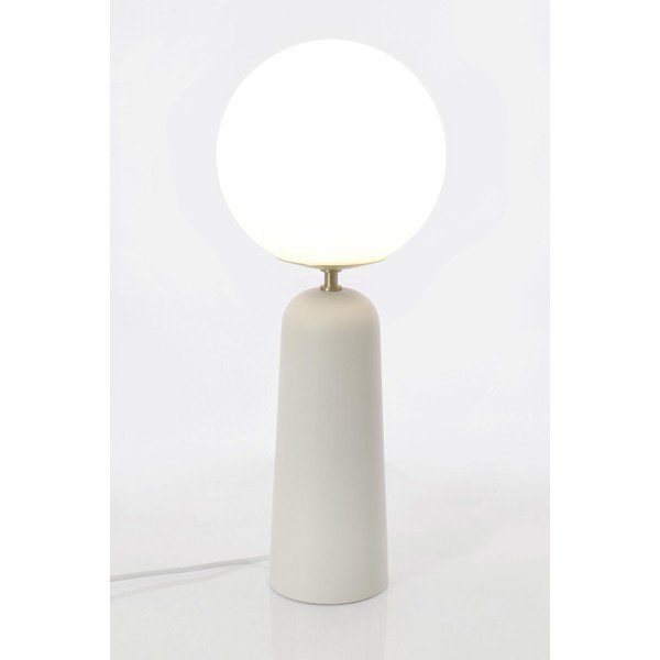 Bílá kovová stolní lampa se skleněným stínidlem (výška 51 cm) Delphine – Bizzotto-image-3