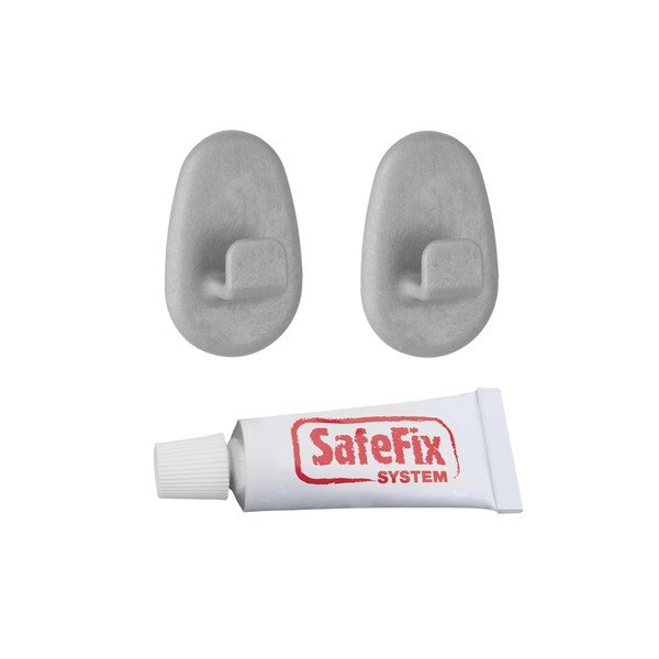 Sada 2 ks háčků a lepidla Metaltex Grey-image-1