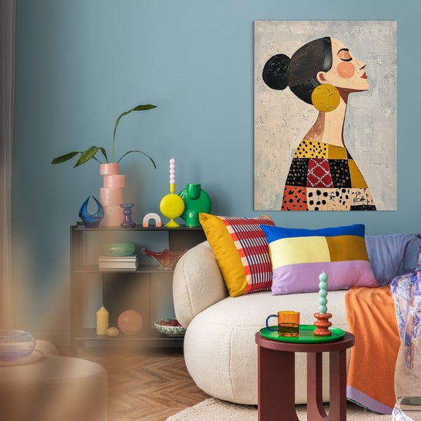 Obraz s ručně malovanými prvky na plátně 70x100 cm Mae – Styler-image-1