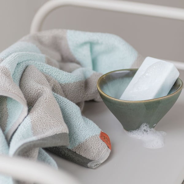 Froté osuška z bio bavlny v mentolové barvě 70x133 cm Diagonal – Mette Ditmer Denmark-image-2