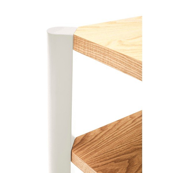 Krémový/ve světle přírodní barvě regál v dekoru dubu 126x59x43 cm Bona – Teulat-image-3