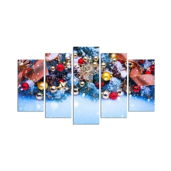 Pětidílný obraz Christmas Bells, 110x60 cm