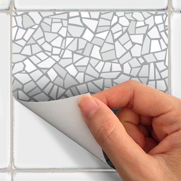 Sada 24 nástěnných samolepek Ambiance Cement Tile Stickers Terrazzo Waldo, 15 x 15 cm-image-1
