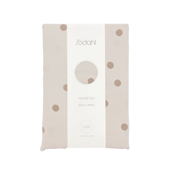 Hnědé povlečení na jednolůžko z bavlněného saténu 140x200 cm Solaris – Södahl-image-4