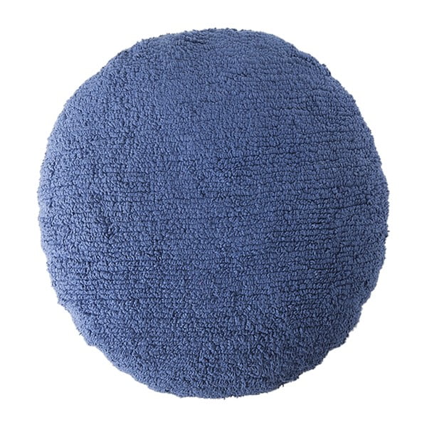 Modrý bavlněný ručně vyráběný polštář Lorena Canals Big Dot, průměr 50 cm