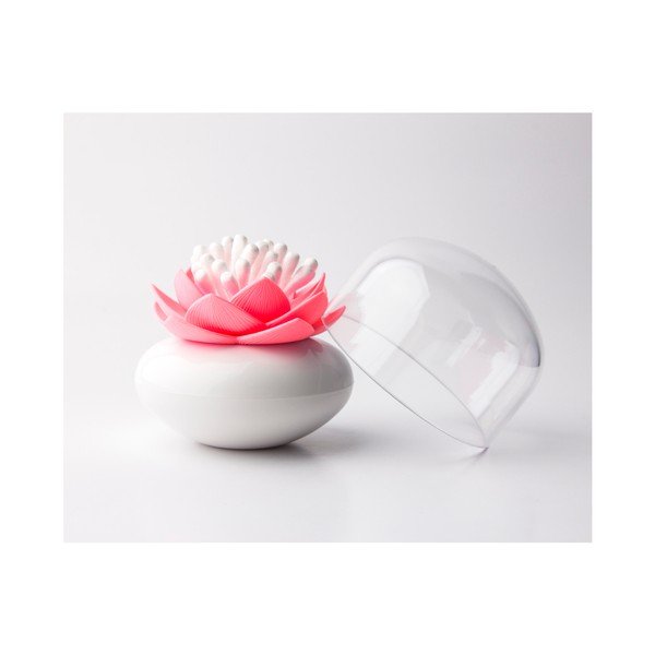 Držák na vatové tyčinky Lotus, bílá/růžová-image-1