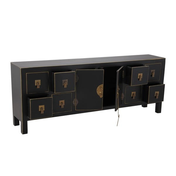 Černá nízká komoda 130x50,5 cm Oriente – Ixia-image-1
