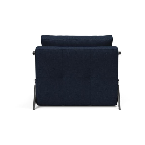 Tmavě modré rozkládací křeslo Innovation Cubed Chrome Mixed Dance Blue-image-4