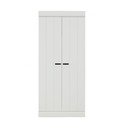 Bílá šatní skříň z borovicového dřeva 77x175 cm Connect – WOOOD