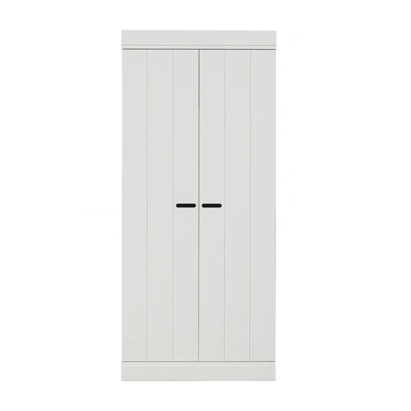Bílá šatní skříň z borovicového dřeva 77x175 cm Connect – WOOOD