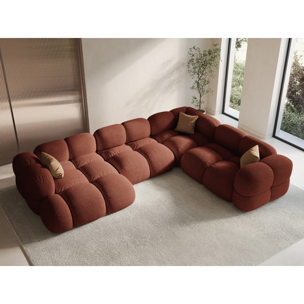 Rohová pohovka v cihlové barvě (pravý roh/do "U") Loretto – Cosmopolitan Design-image-1