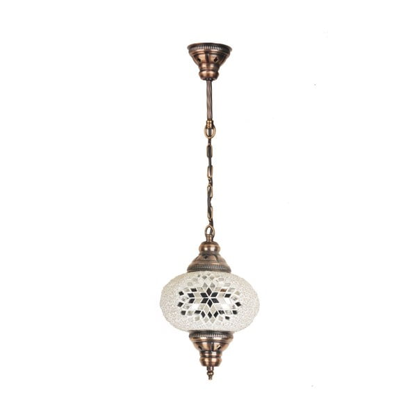 Skleněná ručně vyrobená závěsná lampa Djerba, ⌀ 17 cm