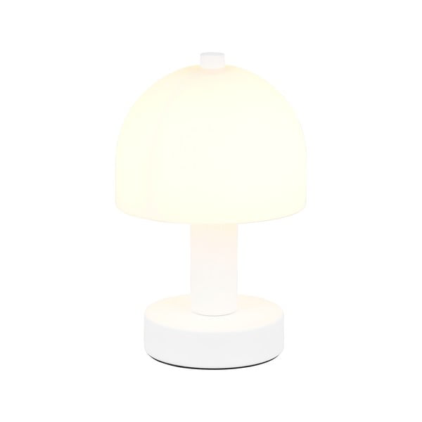 Bílá stolní lampa se skleněným stínidlem (výška 19 cm) Glenn – Trio-image-1