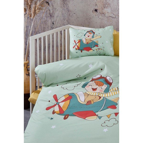 4dílné bavlněné dětské povlečení do postýlky s prostěradlem 100x150 cm Pilot – Mila Home-image-3