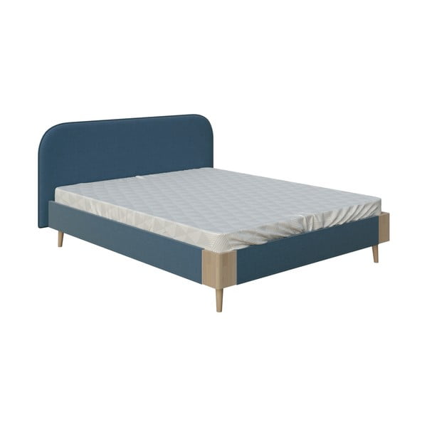 Modrá dvoulůžková postel ProSpánek Lagom Plain Soft, 160 x 200 cm
