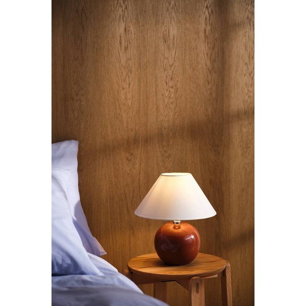 Hnědá/krémová keramická stolní lampa (výška 29 cm) Karamell – Jotex-image-1