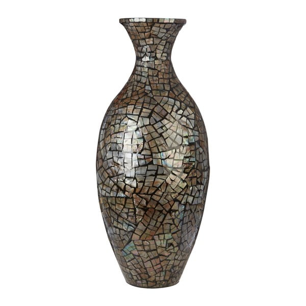 Bambusová váza s lasturovými detaily Premier Housewares Crackle Mosaic, výška 65 cm