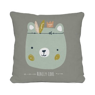 Šedý polštář The Wild Hug Bear Really Cool, 45 x 45 cm
