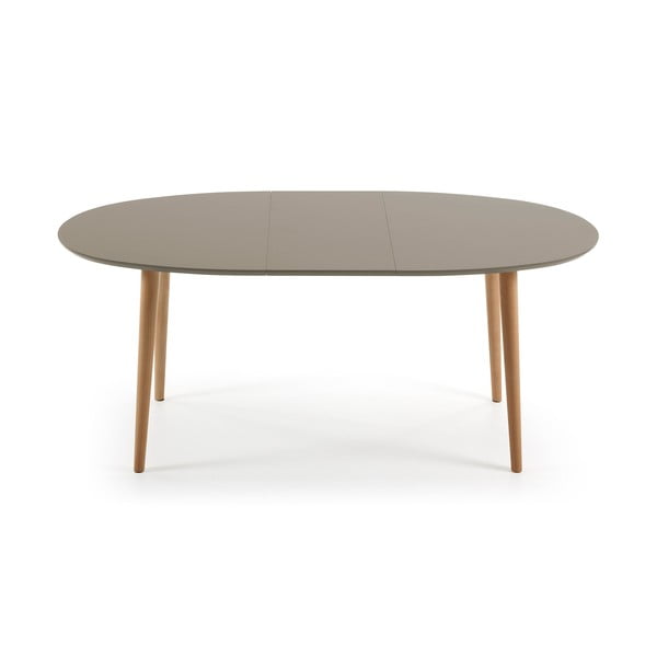 Šedý oválný rozkládací jídelní stůl Kave Home Oakland, 140 x 90 cm-image-2