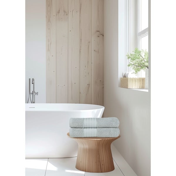 Světle šedé froté bavlněné osušky v sadě 2 ks 70x140 cm – Good Morning-image-4