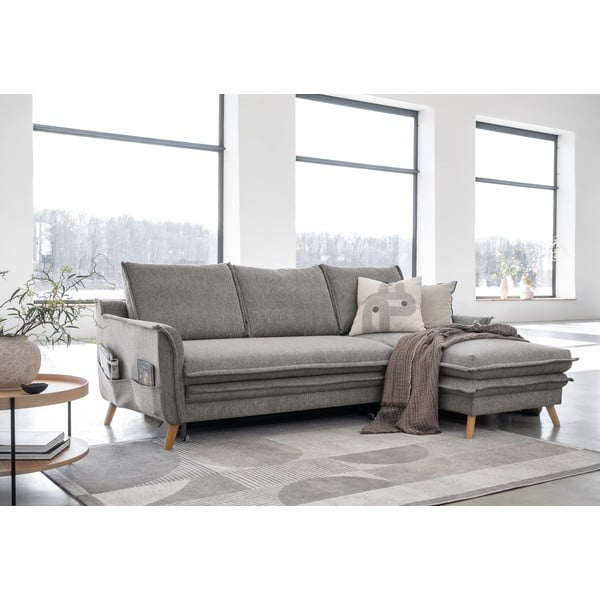 Šedá rozkládací rohová pohovka (pravý roh) Charming Charlie – Miuform-image-3