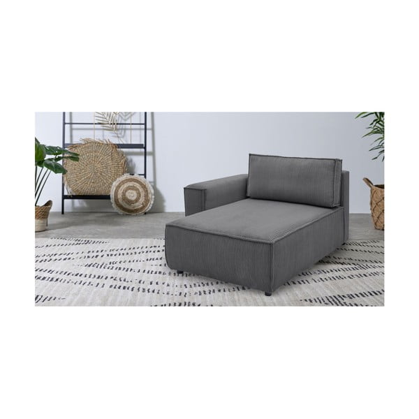 Tmavě šedý manšestrový modul pohovky, levý roh Nihad modular – Bobochic Paris-image-1