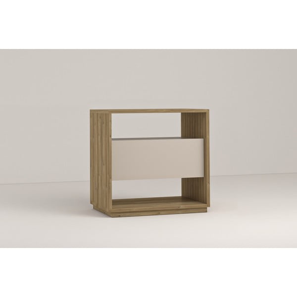 Noční stolek v dekoru dubu v krémovo-přírodní barvě Dennis – Marckeric-image-1