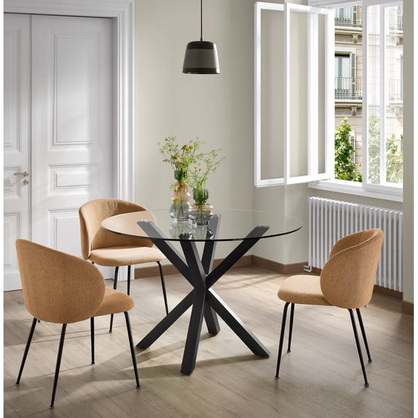 Kulatý jídelní stůl se skleněnou deskou Kave Home, ø 119 cm-image-1
