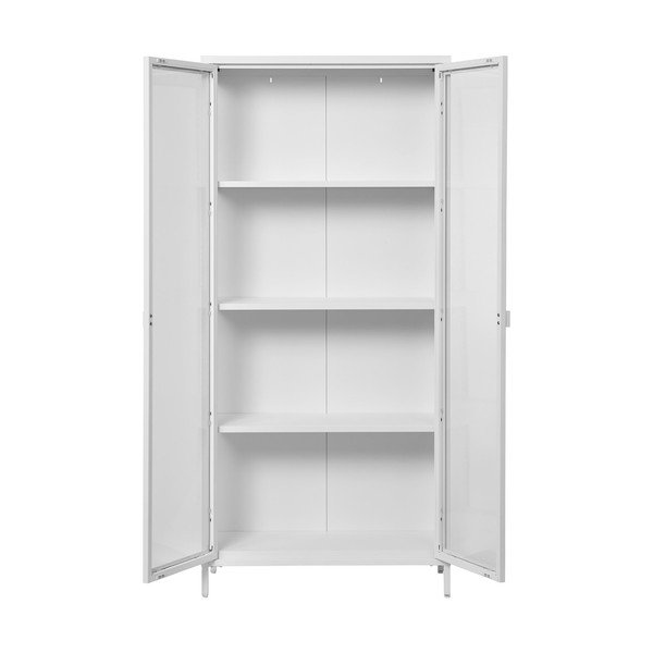 Bílá kovová vitrína 80x175 cm Brisbane – House Nordic-image-2