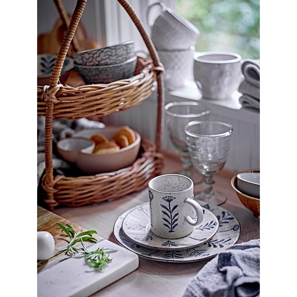 Dezertní talíř z kameniny ve světle modré a krémové barvě ø 16 cm Leonie – Bloomingville-image-1