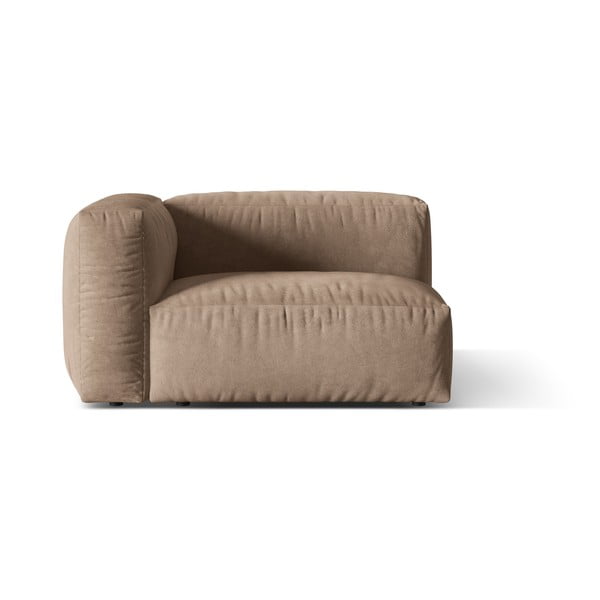 Světle hnědý modul pohovky z textilie bouclé (levý roh) Martina – Micadoni Home