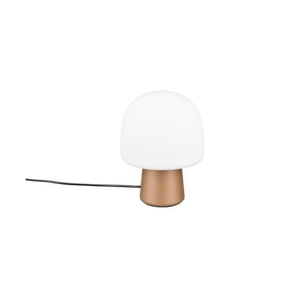 Stolní lampa v bílo-bronzové barvě se skleněným stínidlem (výška 27 cm) Steen – Trio-image-4