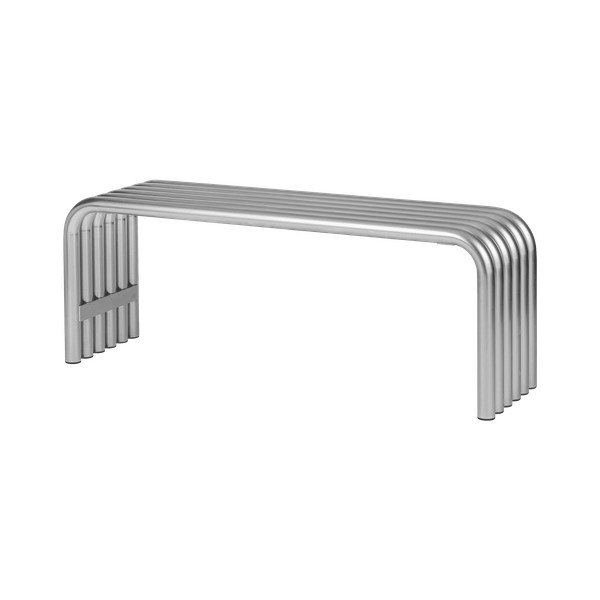 Kovová zahradní lavice ve stříbrné barvě Nokk – noo.ma